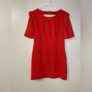 short sleeve salmon rose dress size 8 large Open Back Signature 3D shoulder